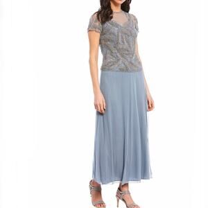 Pisarro Nights NWT Illusion Neck Beaded Gown 6